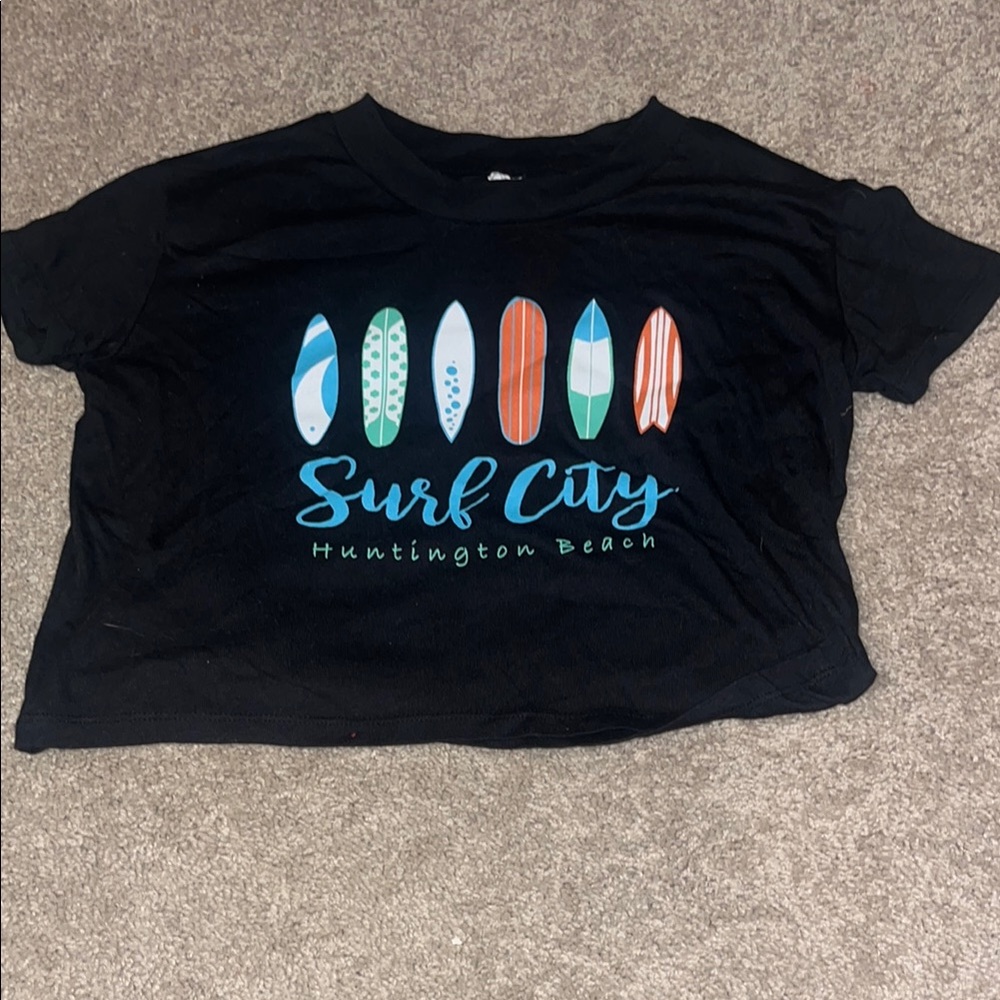 Alternative Black Surf City Crop Top